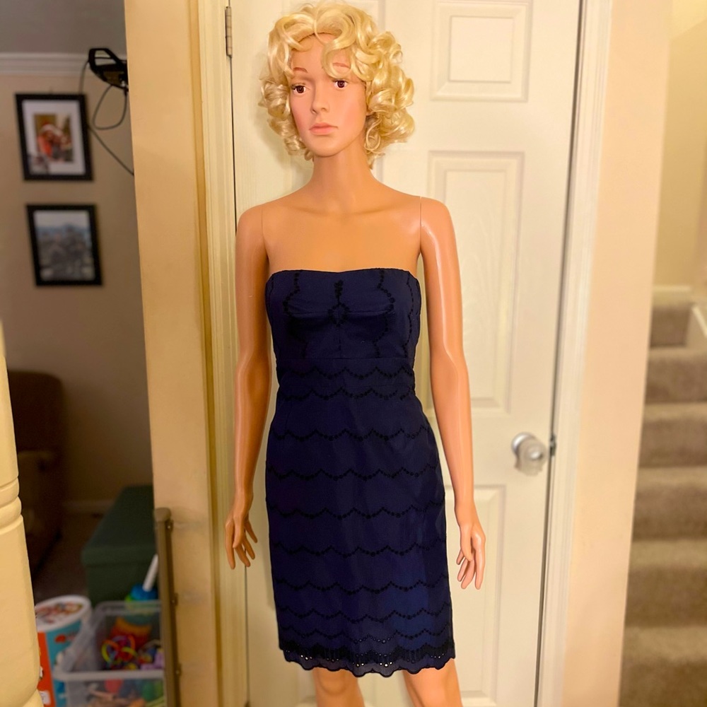 J. CREW BLUE EYELET DRESS